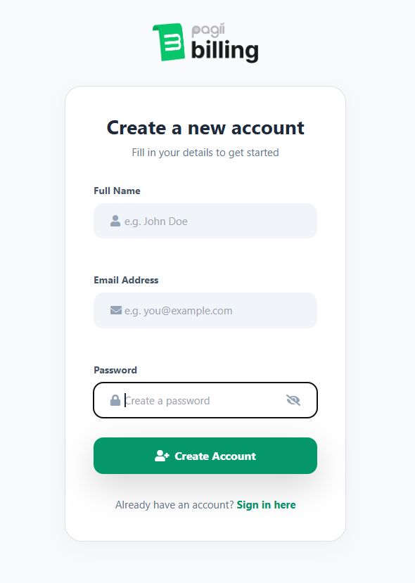 Halaman Sign Up